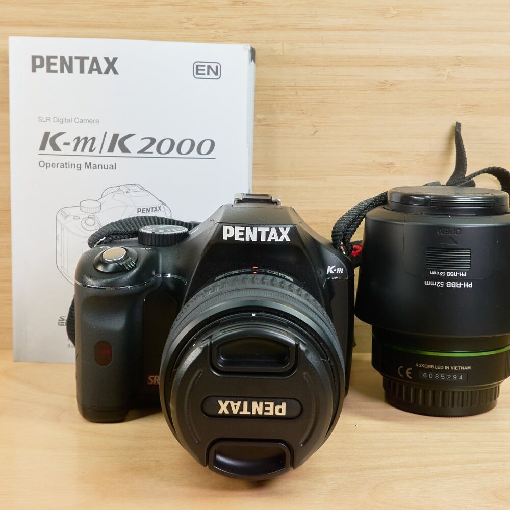 Pentax K-m 10MP Digital SLR Camera Body with 18-55mm & 55-200mm Lenses – Tested